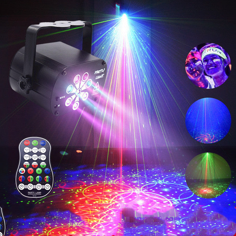 New LED Stage Light Laser Projector Disco Lamp With Voice Control Sound Party Lights For Home DJ Laser Show Party Lamp